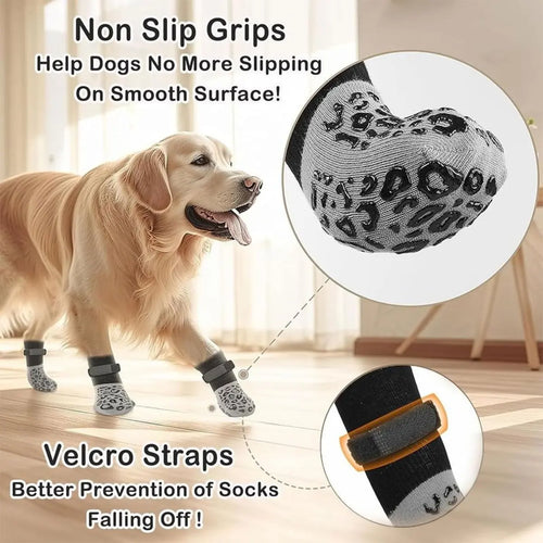 4 Meias Antiderrapantes para Cachorros – Proteção das Patas e Conforto no Inverno