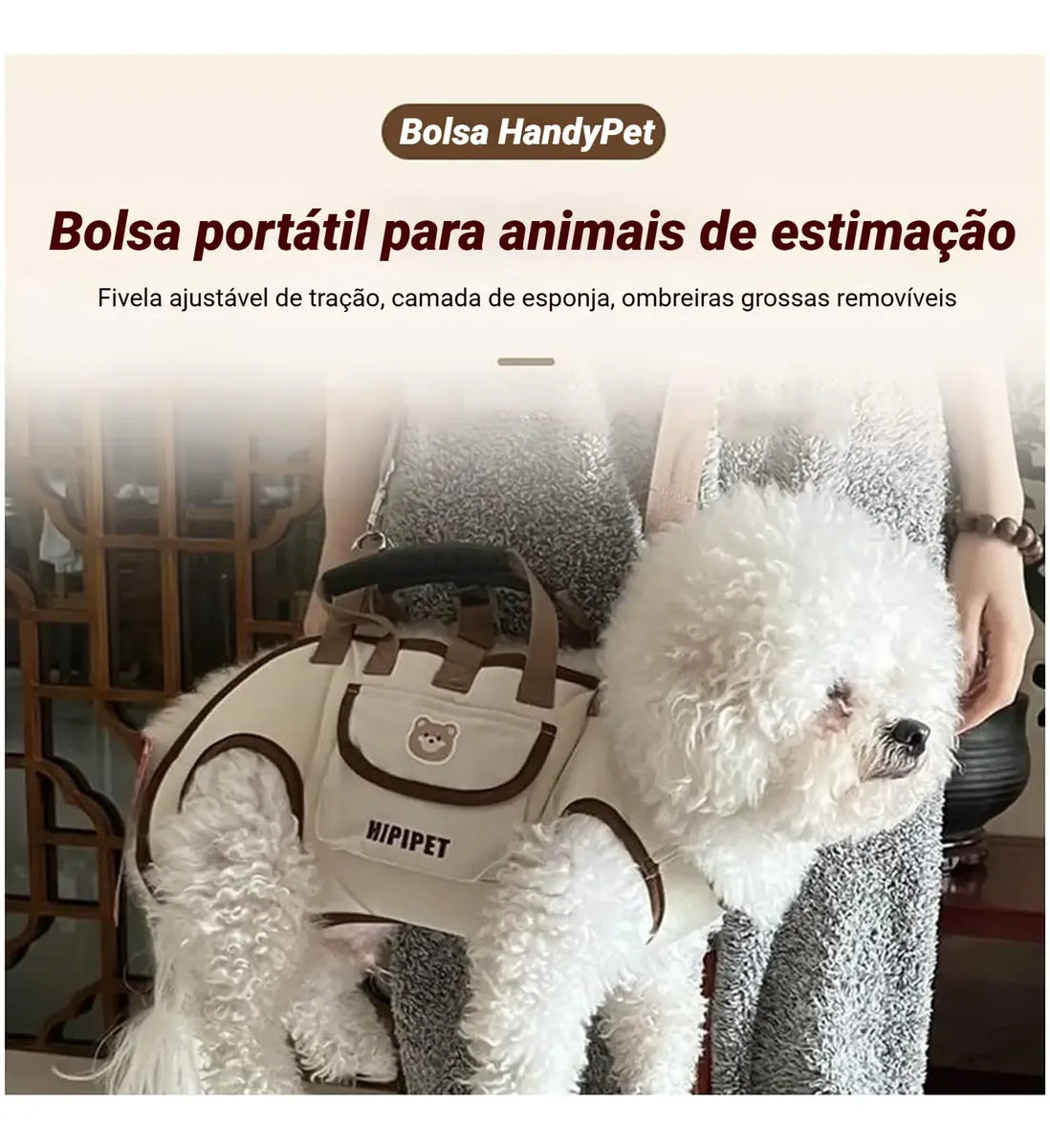Mochila Sling Pet para Cães e Gatos Pequenos – Bolsa de Transporte Confortável e Ajustável