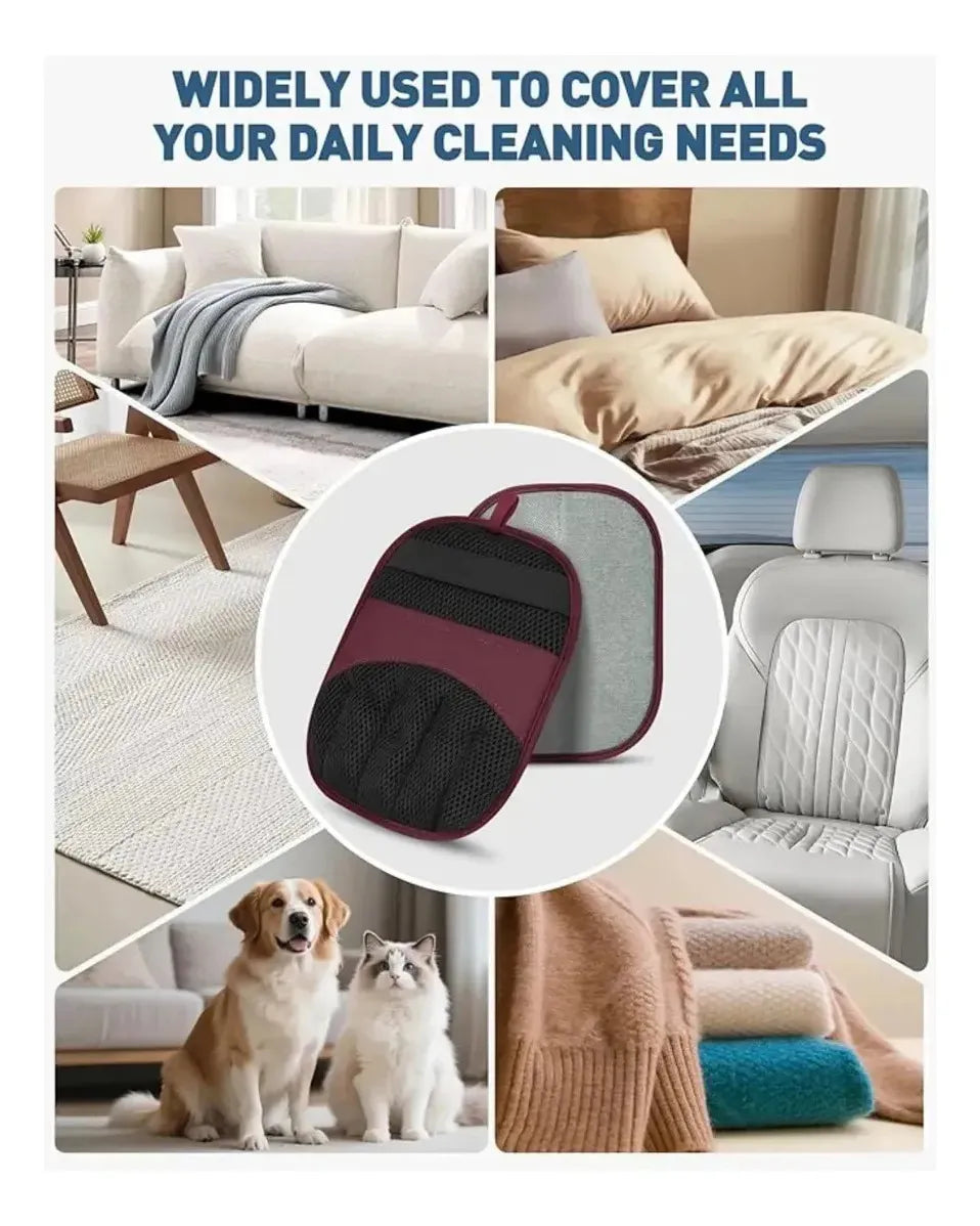 Luva Removedora de Pelos Pet Eletrostática Dupla – Para Cães, Gatos, Sofás e Roupas