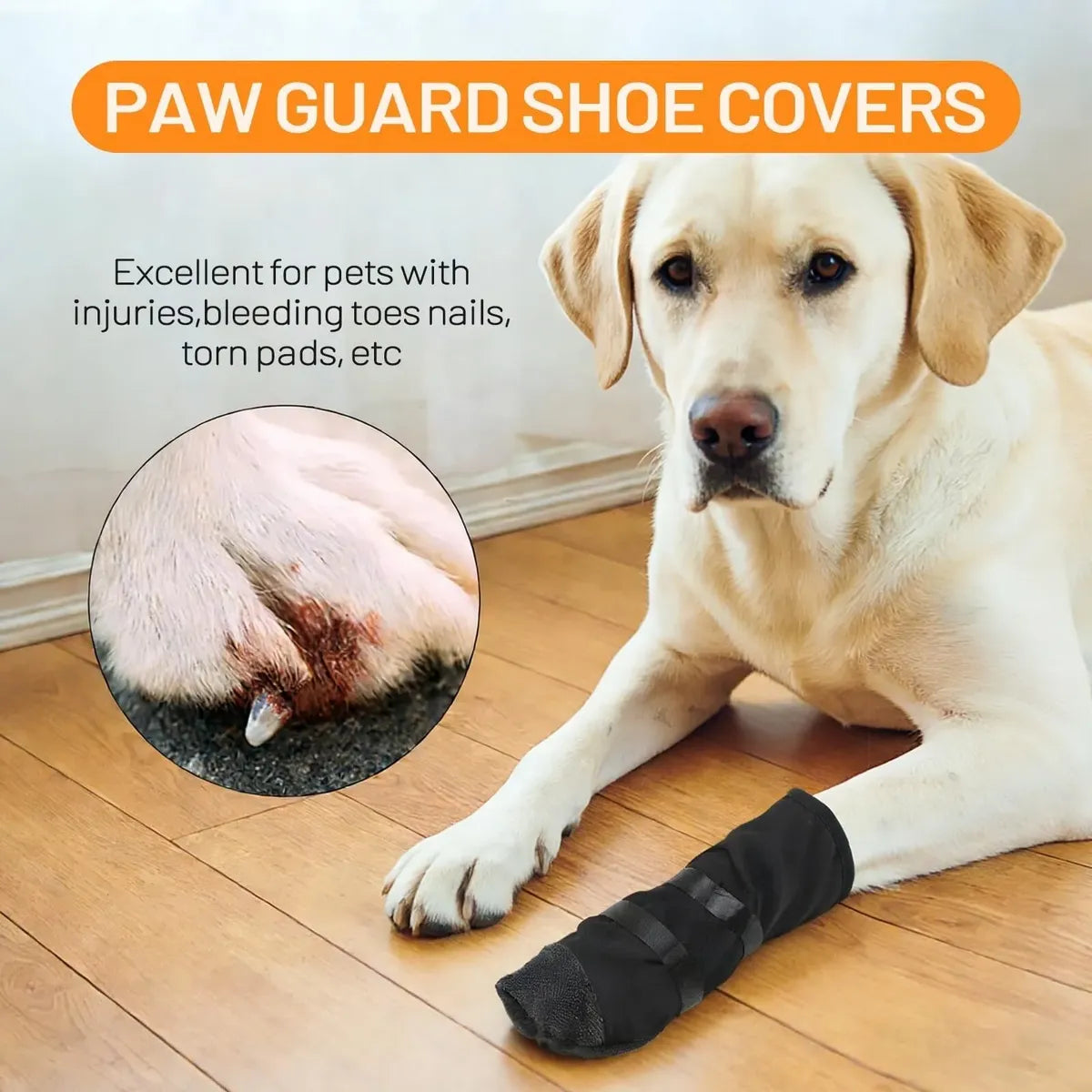 Bota Protetora para Patas Feridas de Cães – Faixa Ajustável e Proteção Antiderrapante