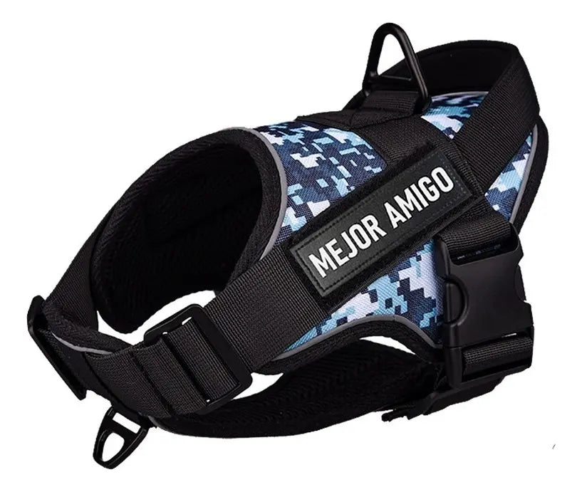 Peitoral Tático para Cães Médios e Grandes com Guia – Ajustável, Resistente e Confortável