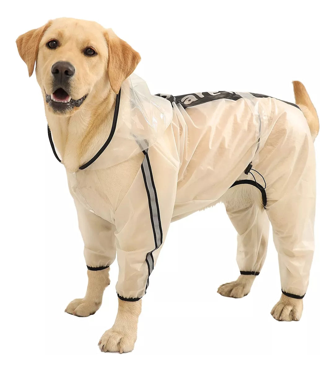 Capa De Chuva Transparente Com Reflexo Para Cachorros
