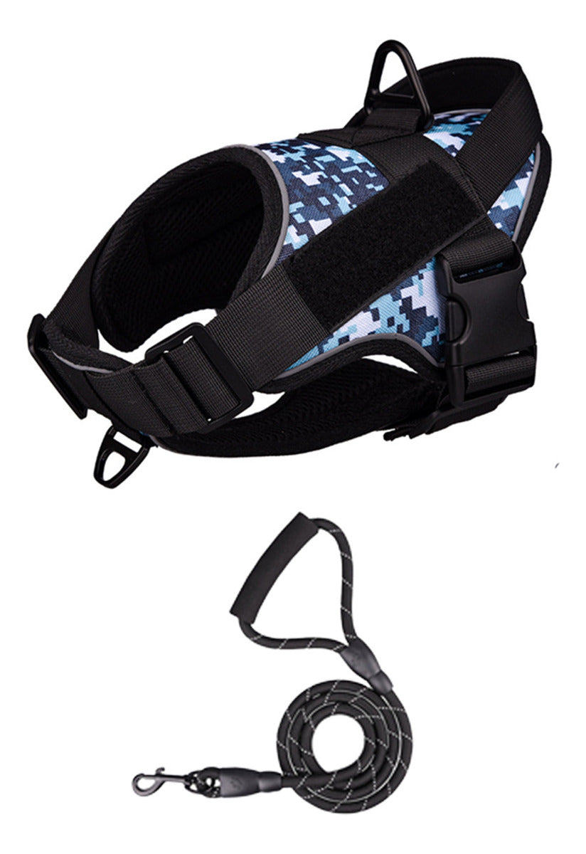 !!Atenção! Kit inclui Peitoral+Guia!!!Peitoral Tático Arnês E Guia P/ Cães Cachorro Médio E Grande