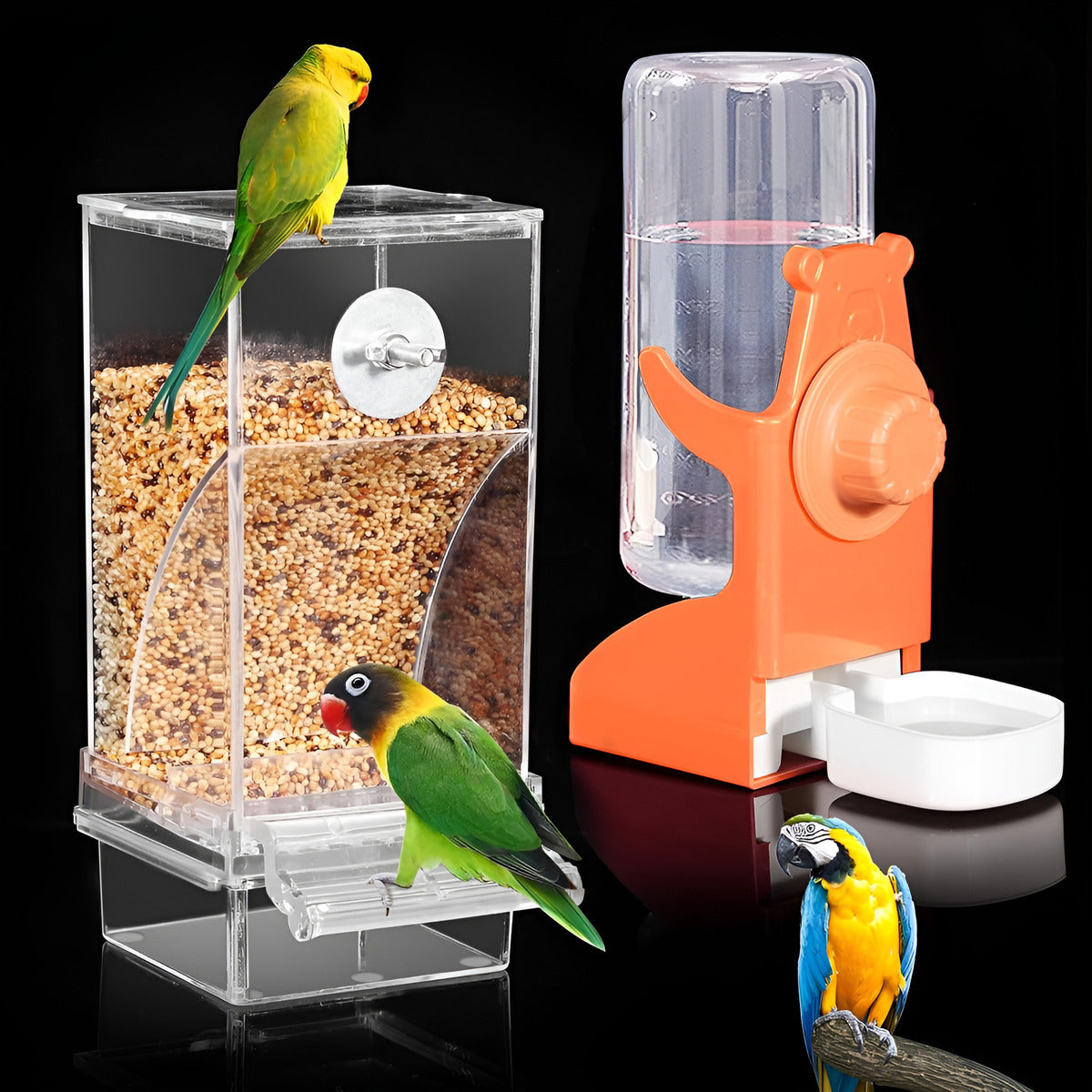 Kit Comedouro E Bebedouro Automático Para Papagaio