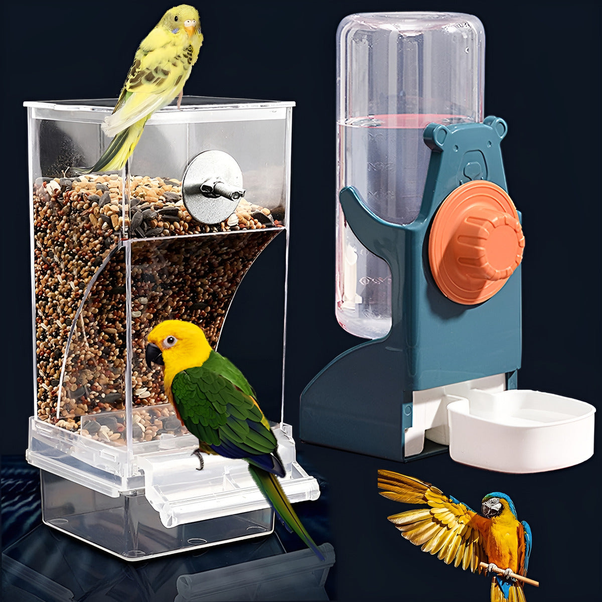 Kit Comedouro E Bebedouro Automático Para Papagaio