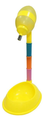 Bebedouro Pet Com Altura Ajustável Para Cães E Gatos Adultos-Amarelo(Amarelo)