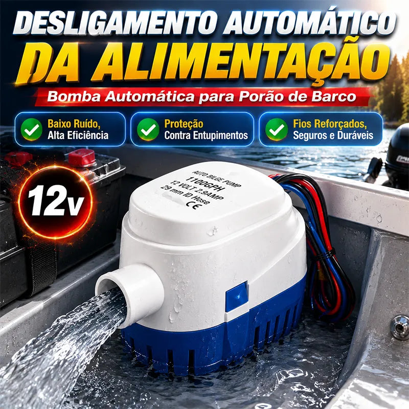 Novo 1100gph 12v Bomba Submersível Automática