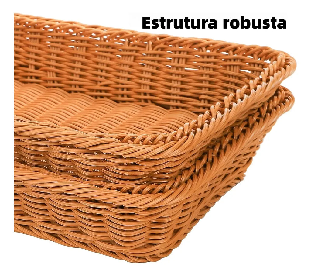 Cesta De Pão Com Tampa De Vime De Acrílico Para Alimentos
