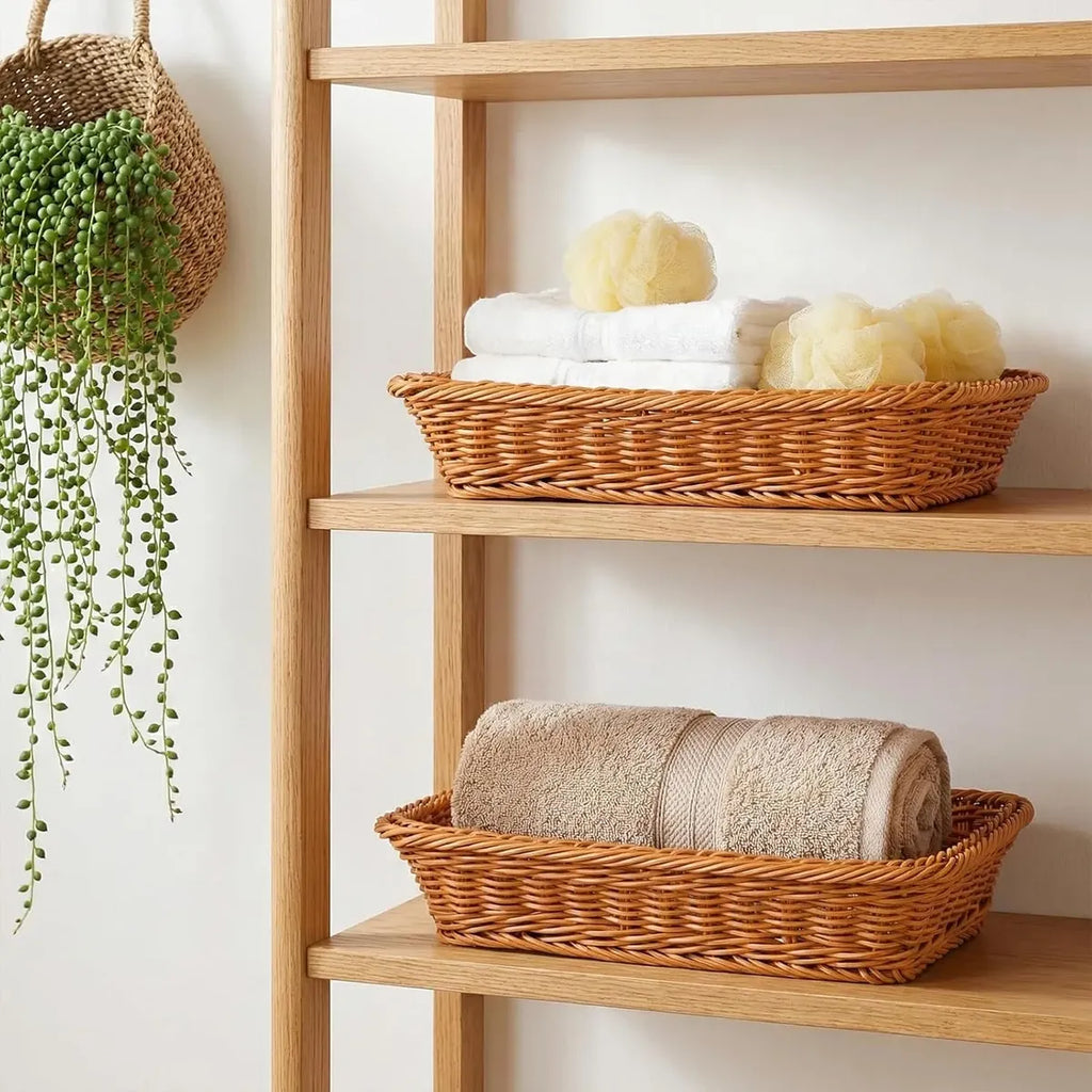 Cesta De Pão Com Tampa De Vime De Acrílico Para Alimentos