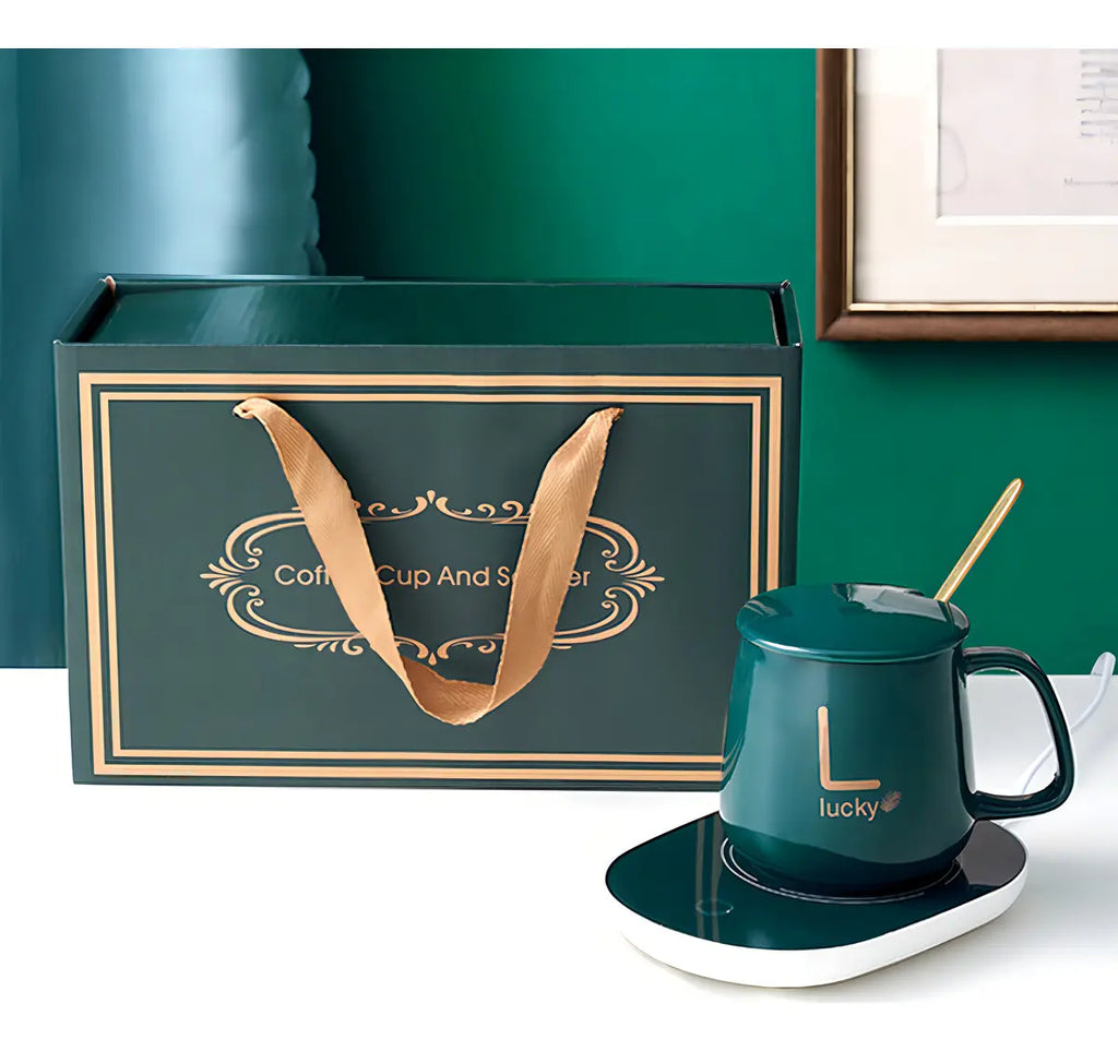 Caneca De Cerâmica Com Aquecimento Termostático 55° Cor Verde