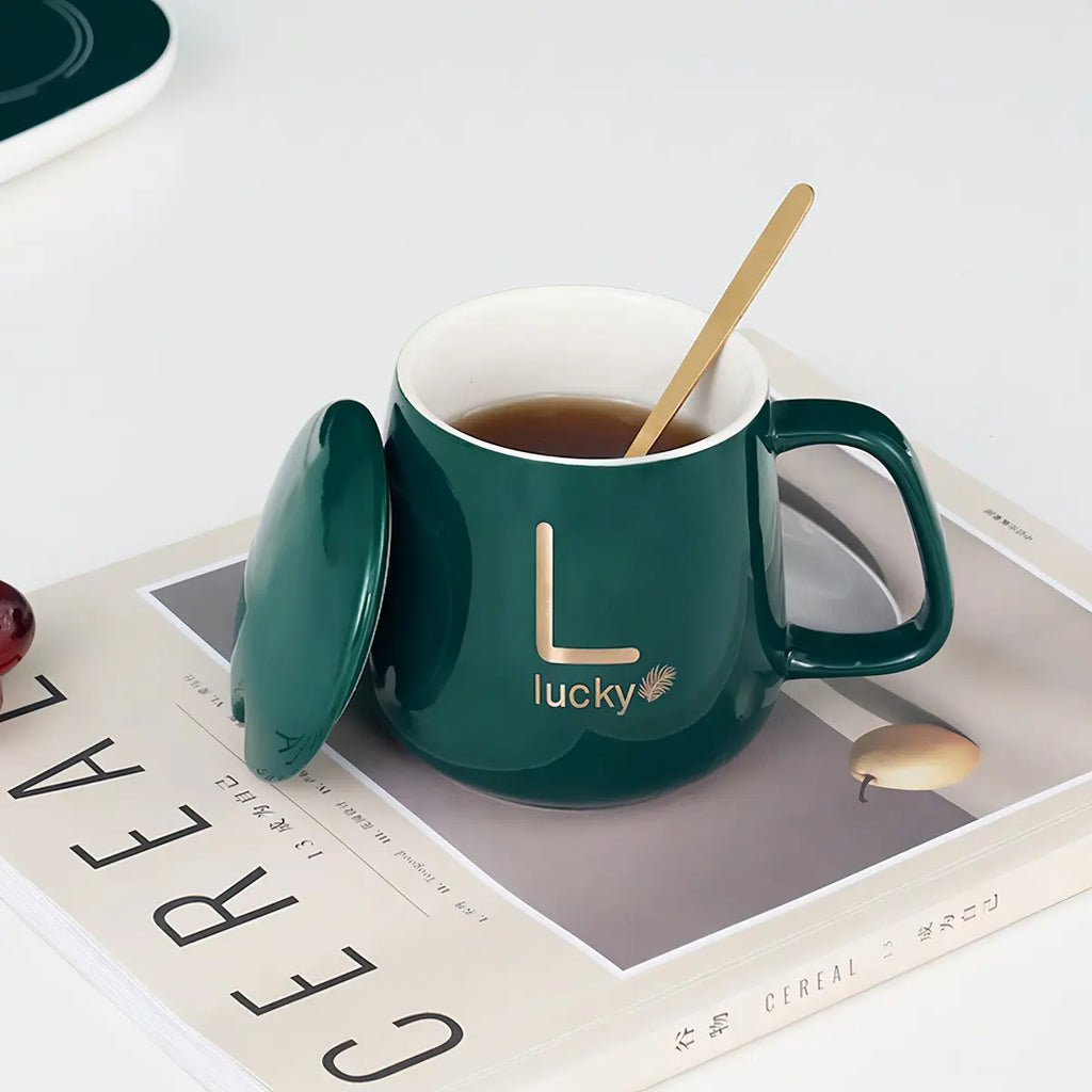 Caneca De Cerâmica Com Aquecimento Termostático 55° Cor Verde