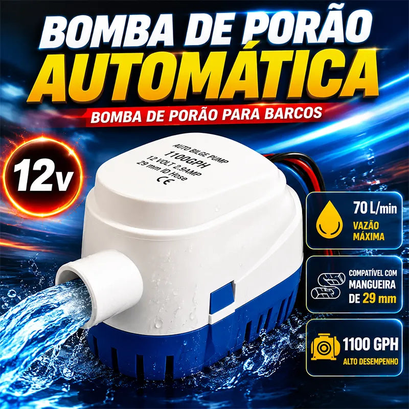 Novo 1100gph 12v Bomba Submersível Automática