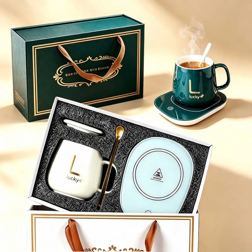 Caneca com Aquecimento Elétrico e Temperatura Constante de 55°C — Kit com 4 Peças