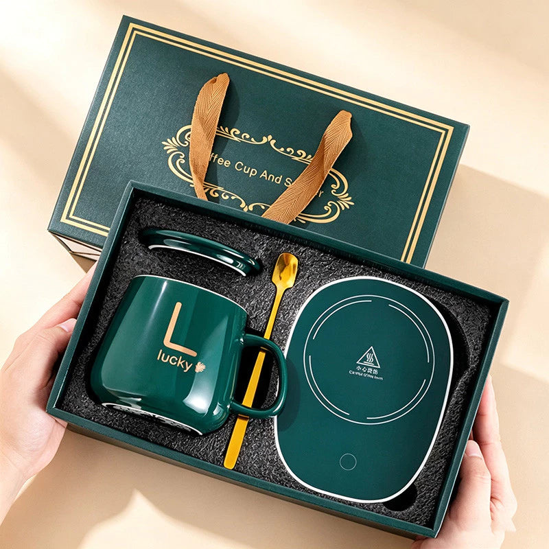 Caneca com Aquecimento Elétrico e Temperatura Constante de 55°C — Kit com 4 Peças